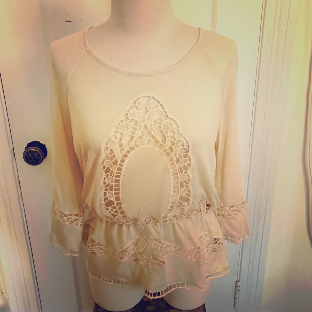Sugarlips Lace Peplum Blouse